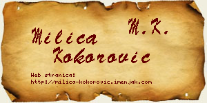 Milica Kokorović vizit kartica